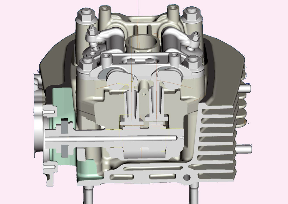 Moto Guzzi eight valve 1200 cc engine.