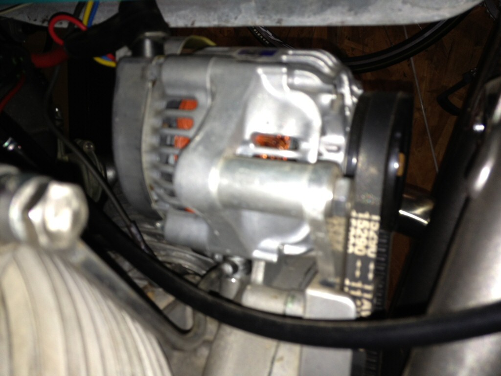 Kurt Thomas' alternator conversion. Applicable to Moto Guzzi V700, V7 Special, Ambassador, 850 GT, 850 GT California, Eldorado, and 850 California Police motorcycles.