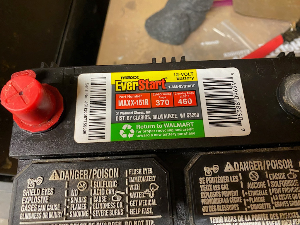 Walmart MAXX-151R battery.