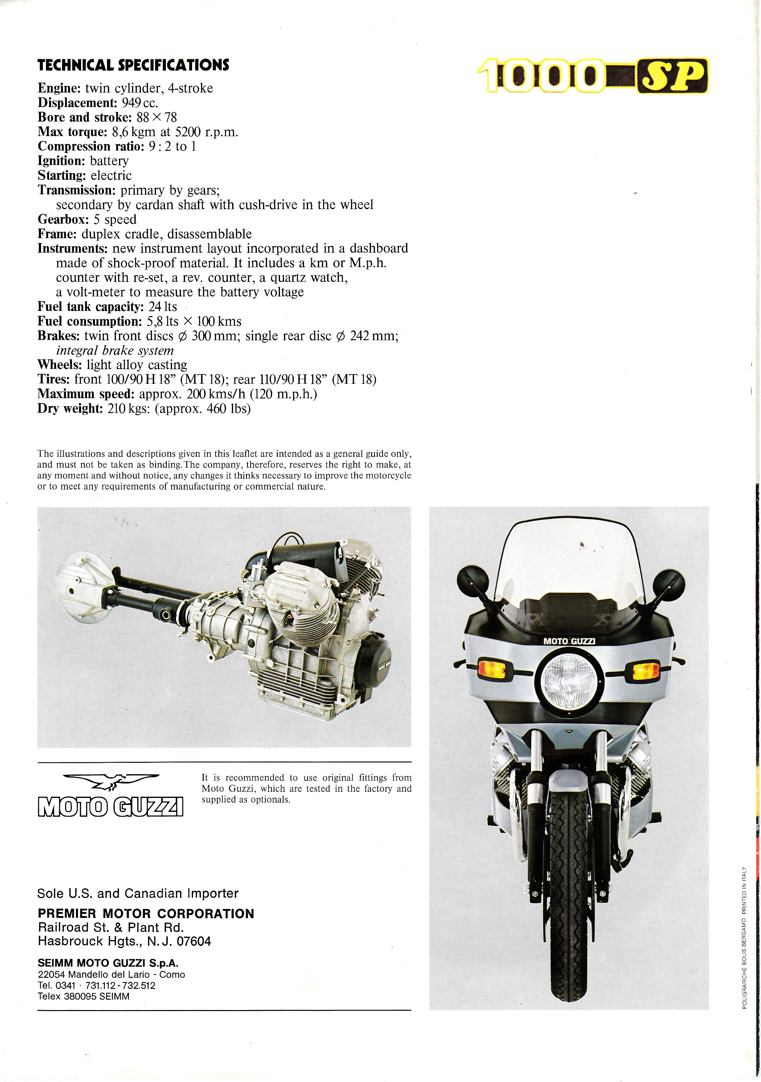 Brochure - Moto Guzzi 1000 SP