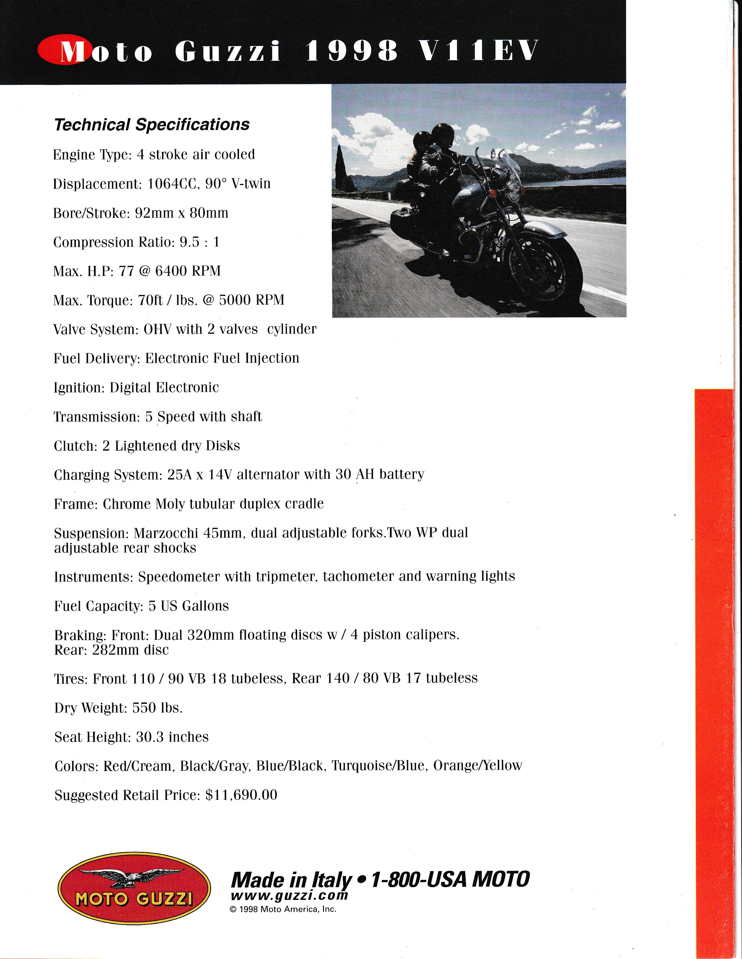 Brochure - Moto Guzzi 1998 V11 EV