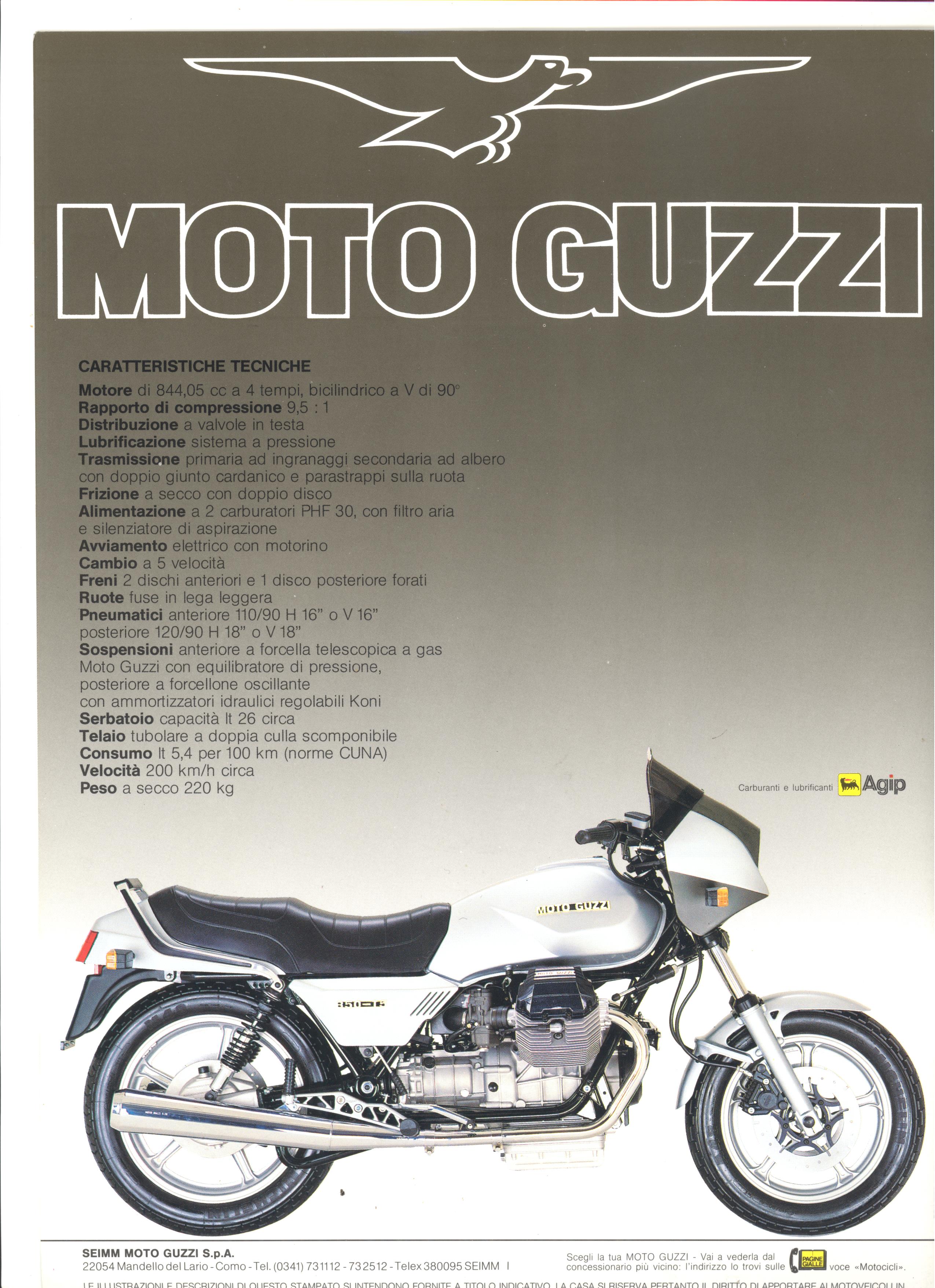 Moto Guzzi factory brochure: 850 T5