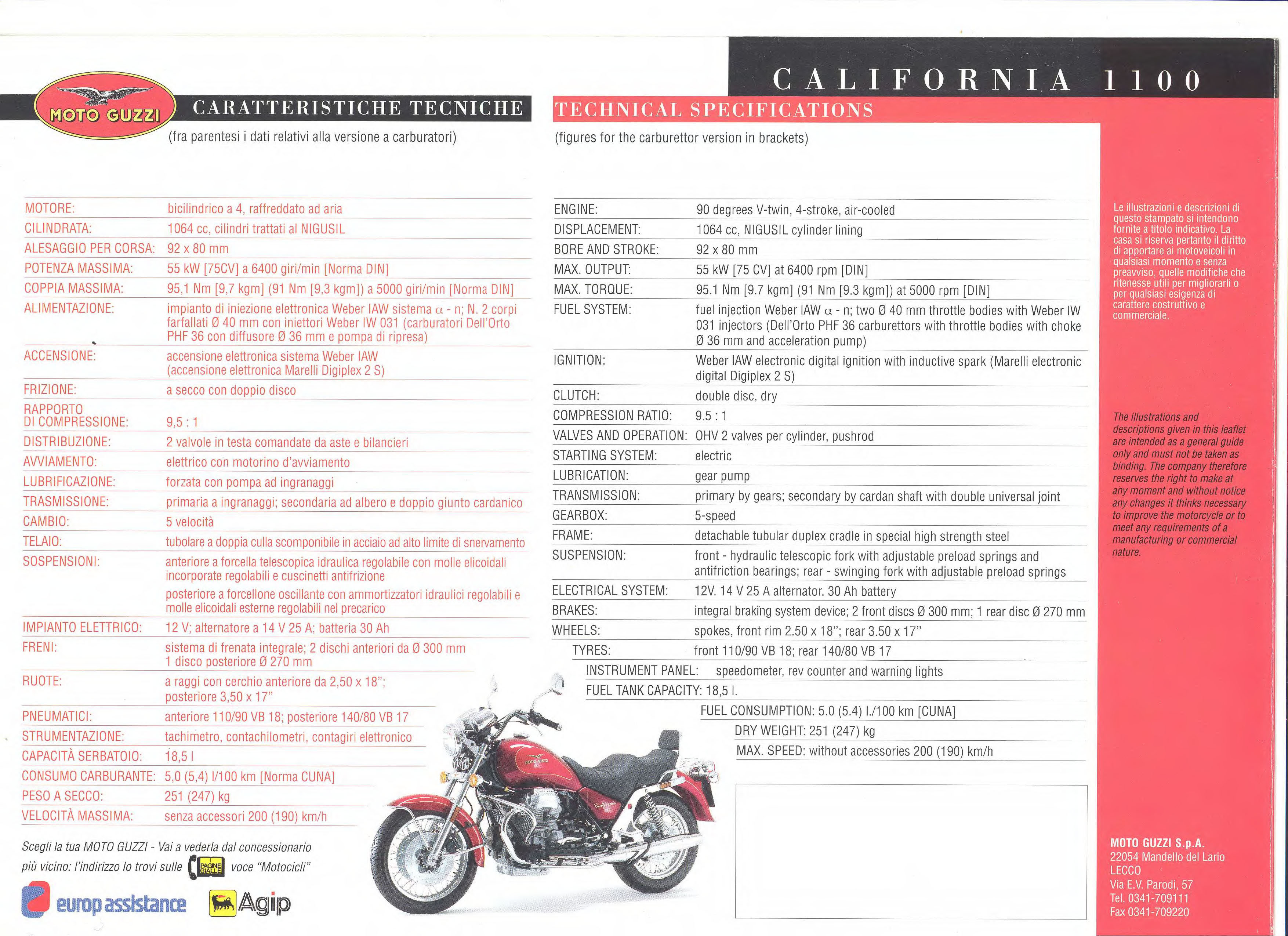 Moto Guzzi factory brochure: California 1100