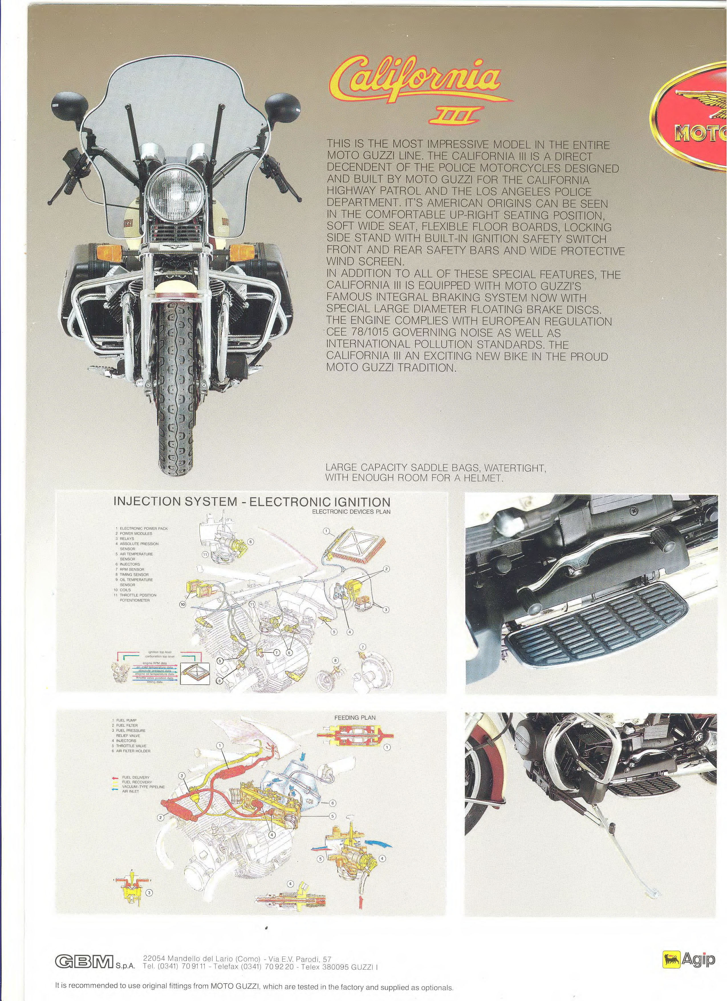 Moto Guzzi factory brochure: California III 1989