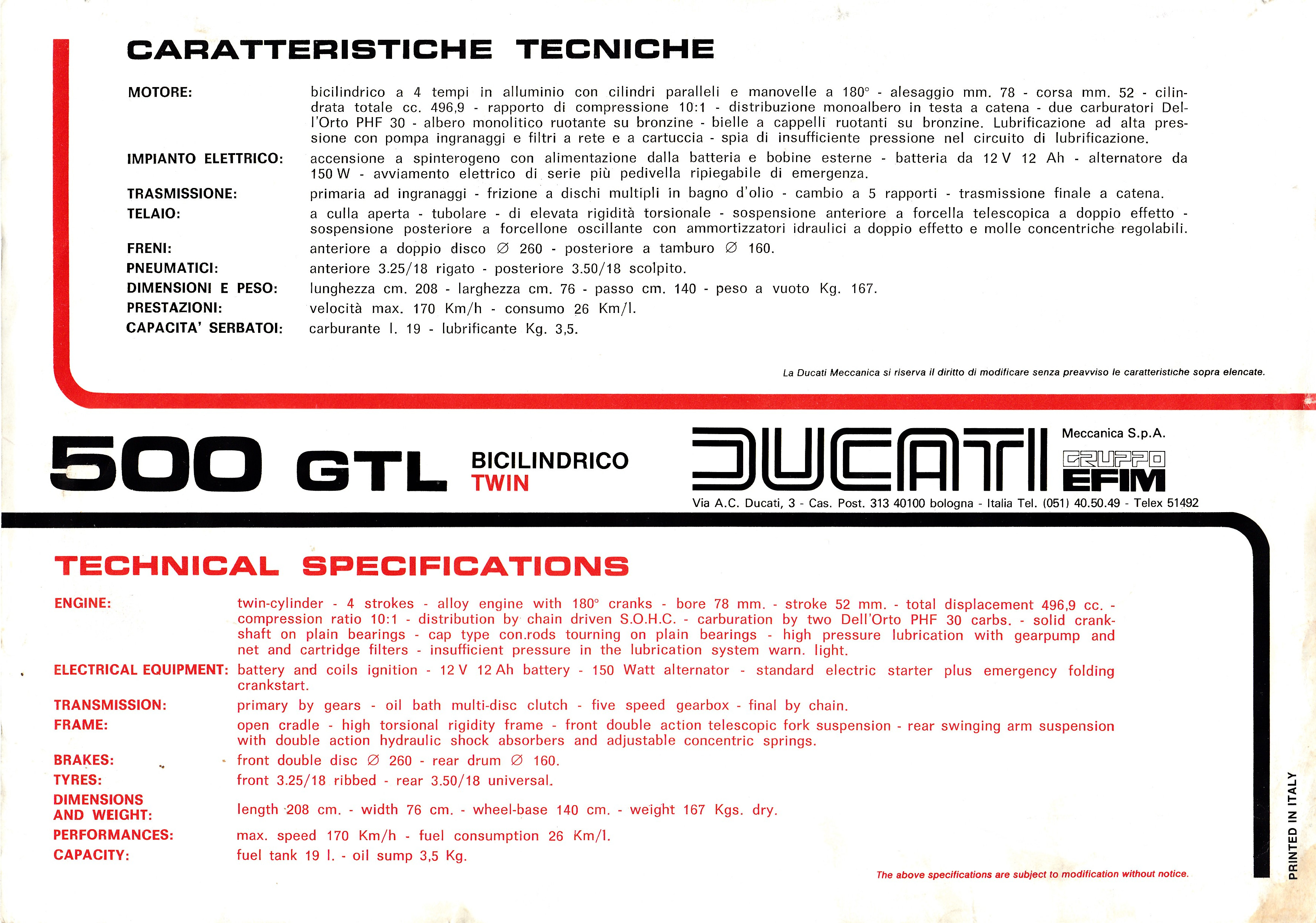 Brochure - Ducati 500 GTL