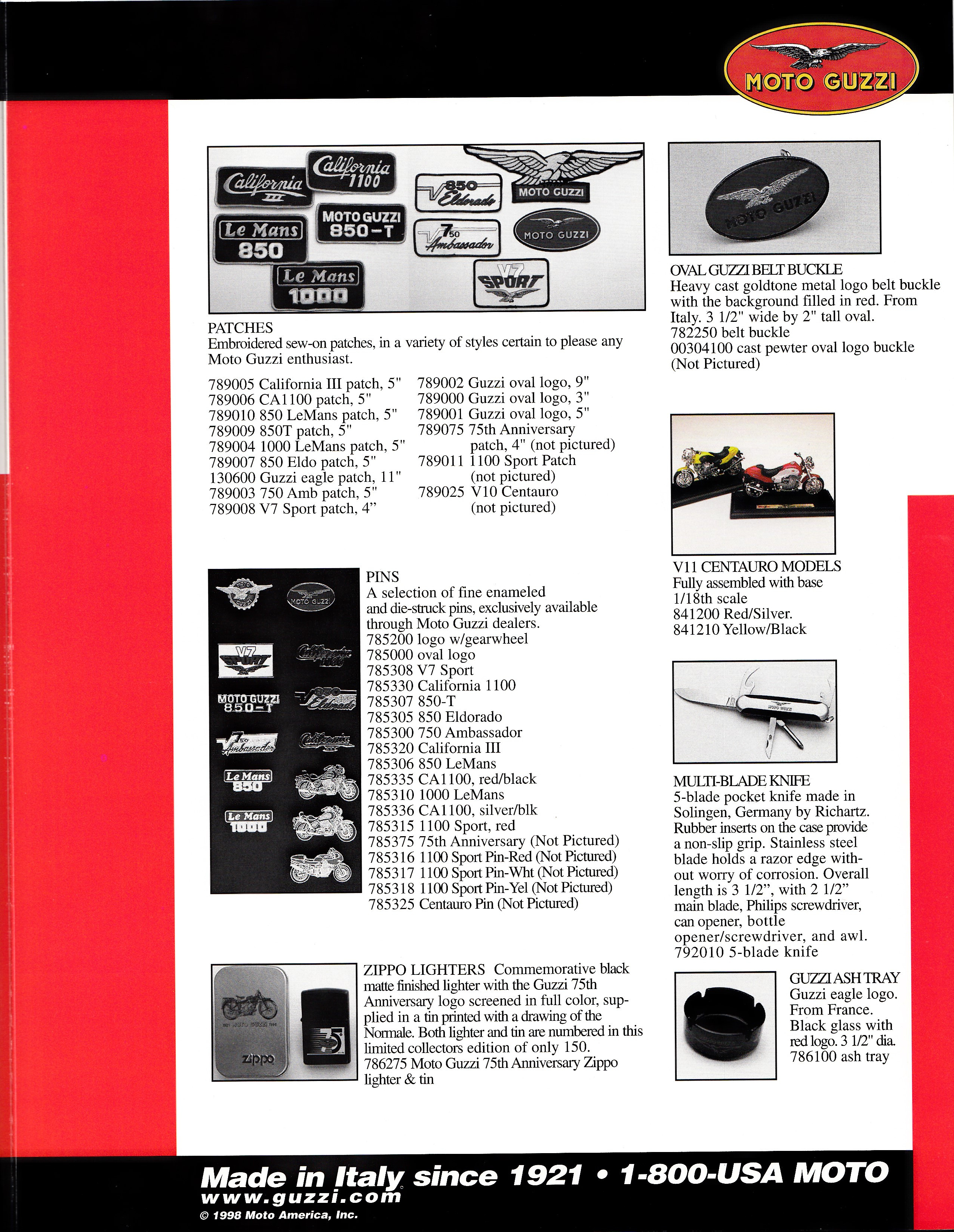 Brochure - Moto Guzzi Accessories (1998)