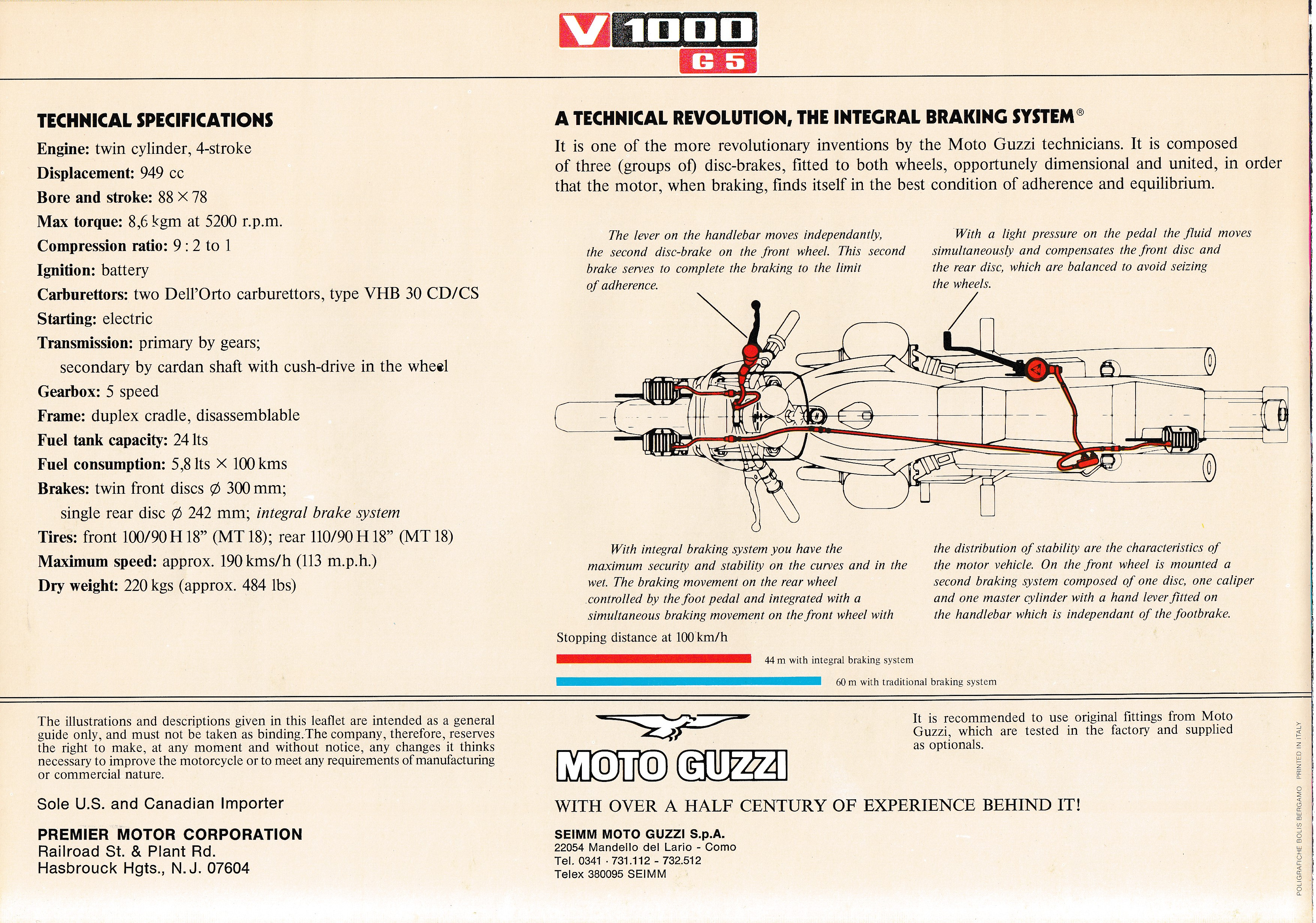 Brochure - Moto Guzzi V1000 G5 version 5