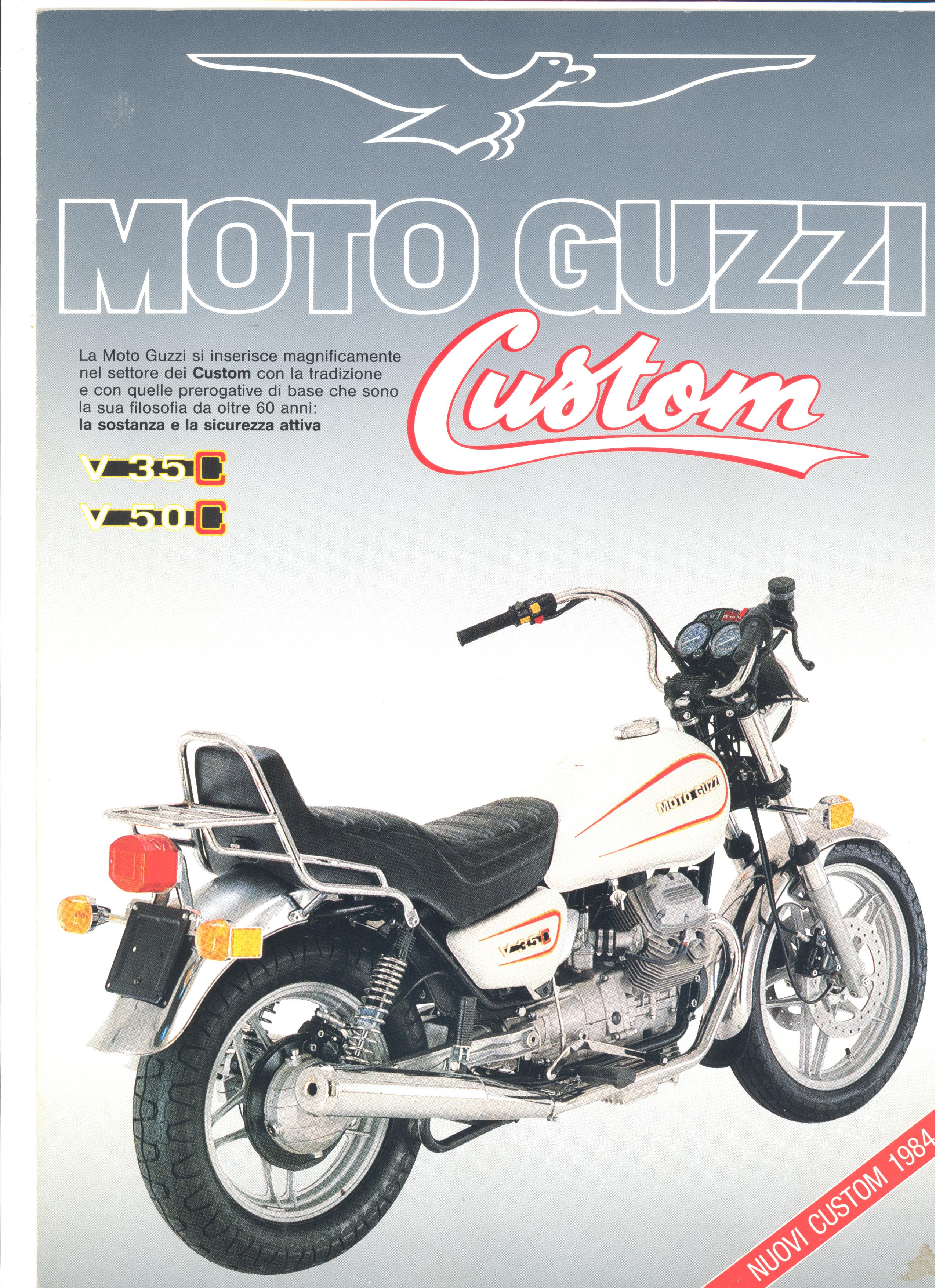 Moto Guzzi factory brochure: V35C - V50C