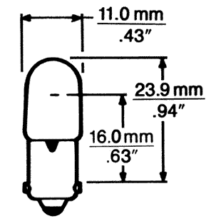 Bulb style 1891 - 500 hour life rating