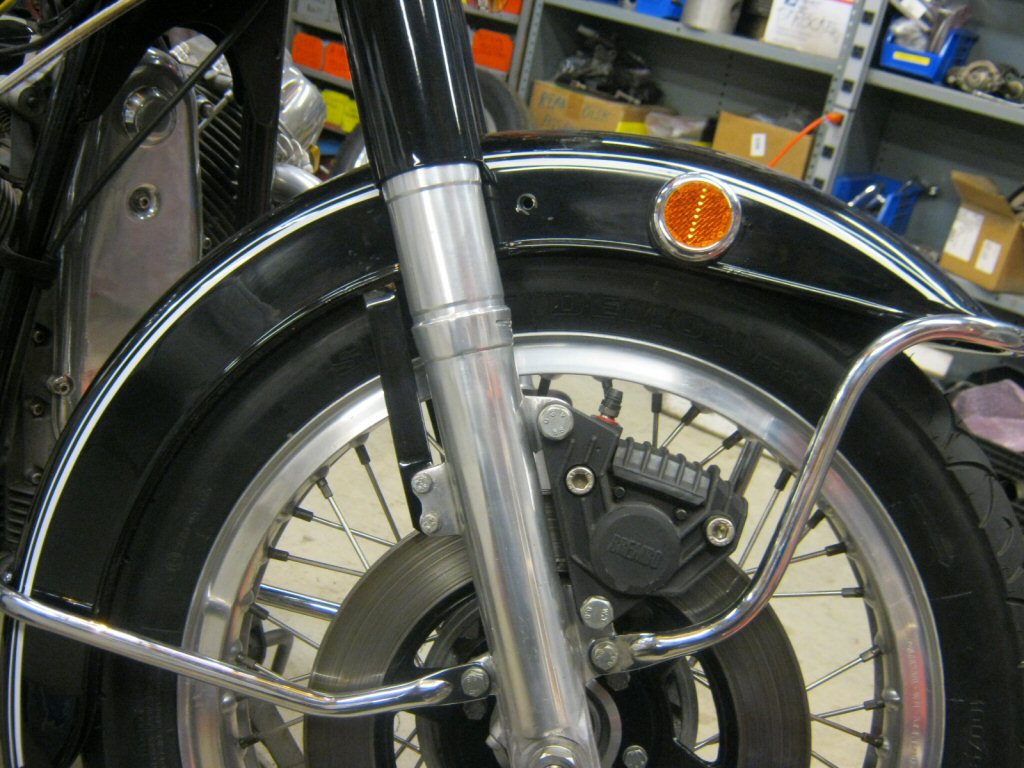 Disc brake fender stays.