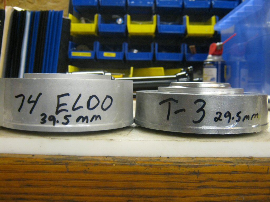 Disc brake spacer as used to fit a disc brake to drum brake Moto Guzzi V700, V7 Special, Ambassador, 850 GT, 850 GT California, Eldorado, and 850 California Police motorcycles.Spacer made by Steve Odell.