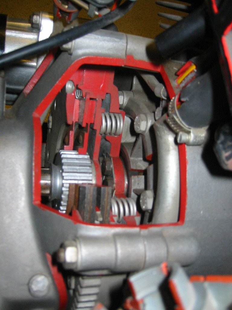 Internal cut-away images of a Moto Guzzi V700.