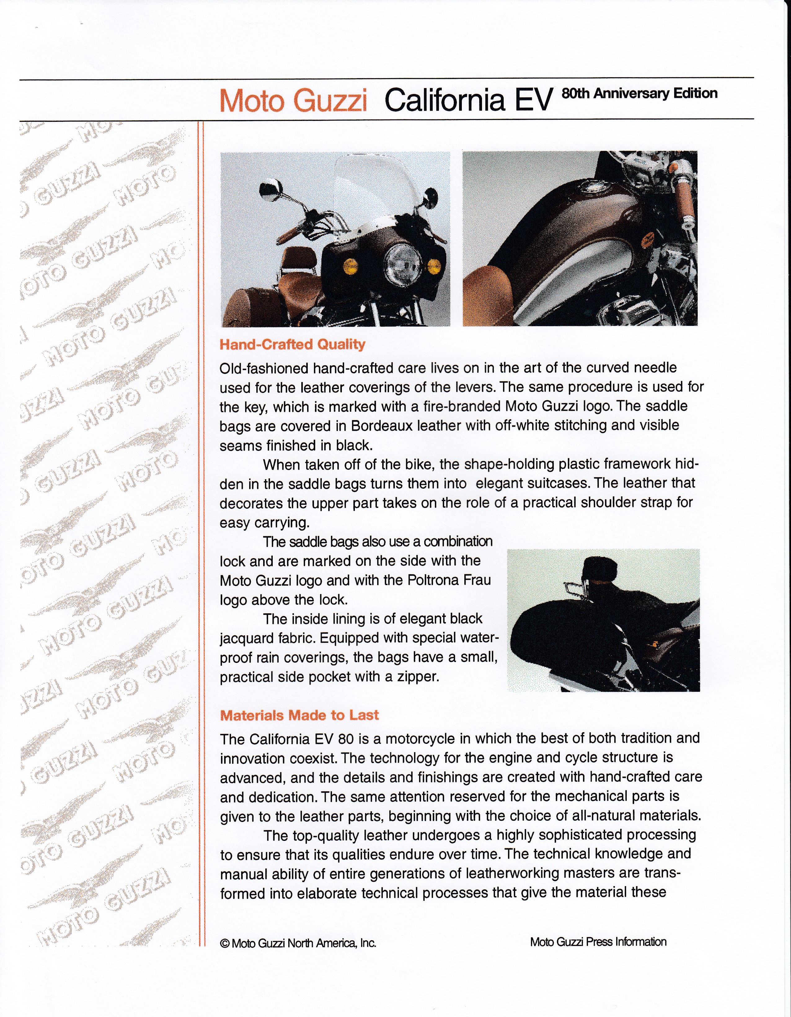 Press release - Moto Guzzi press information 2002