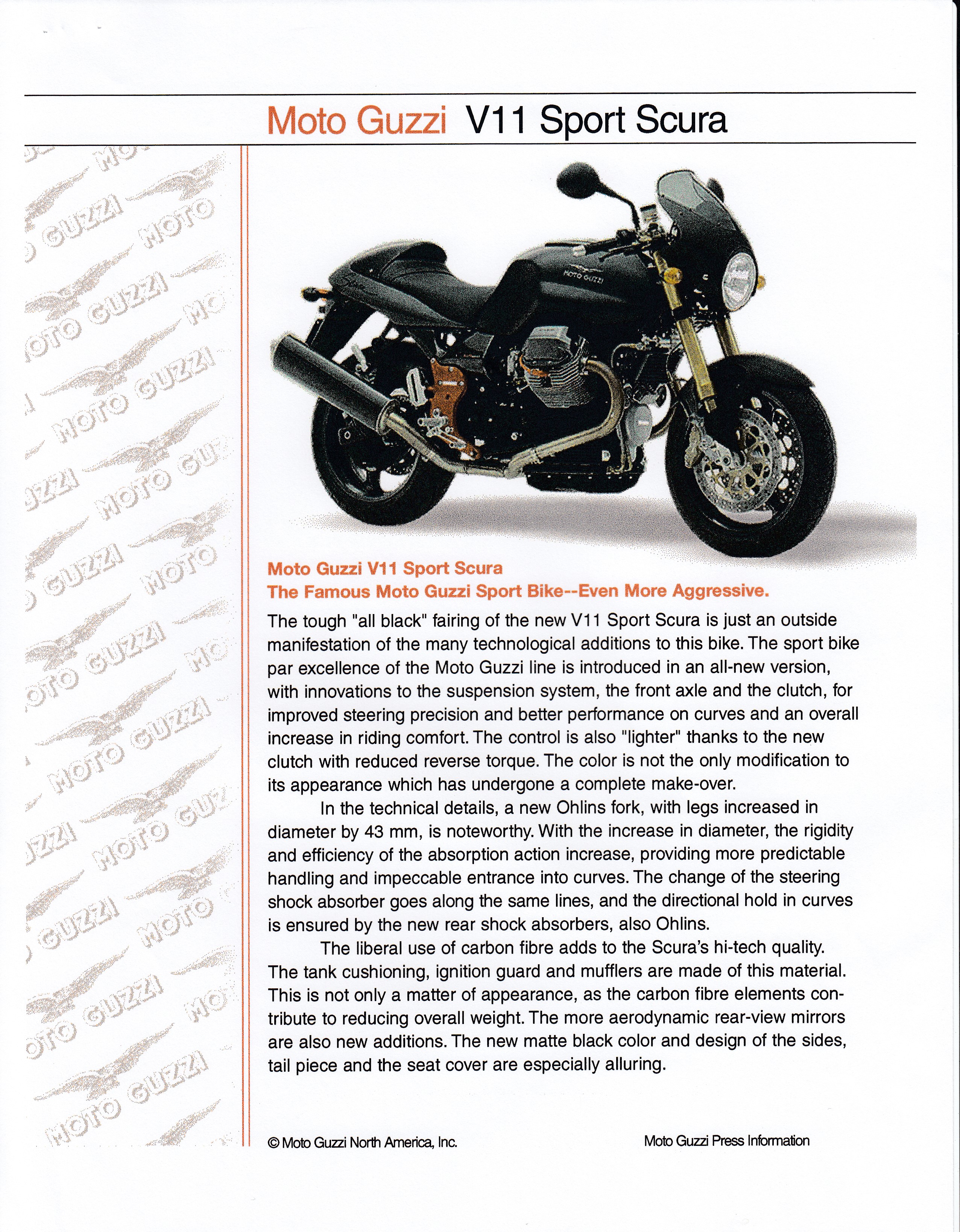 Press release - Moto Guzzi press information 2002