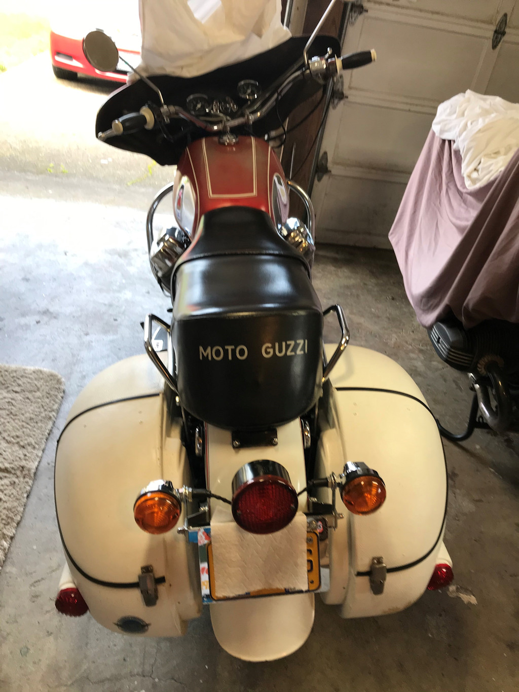 Enduro saddlebags for a Moto Guzzi.