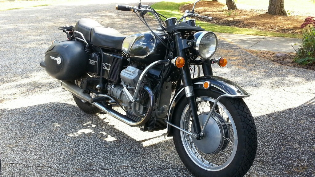 Enduro saddlebags for a Moto Guzzi.