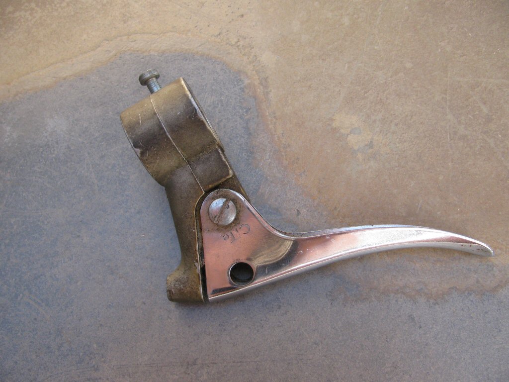 Siren lever for friction drive sirens as used on police models of the Moto Guzzi V700, V7 Special, Ambassador, 850 GT, 850 GT California, Eldorado, and 850 California Police motorcycles.