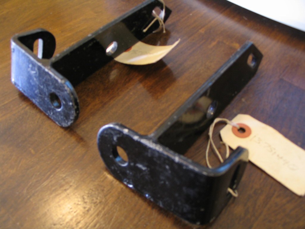 Spot light brackets as used on the Moto Guzzi 850 California Police motorcycle (MG# 13751340 and MG# 13751440).