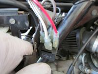 Wiring for the starter relay on a Moto Guzzi V1000 I-Convert.