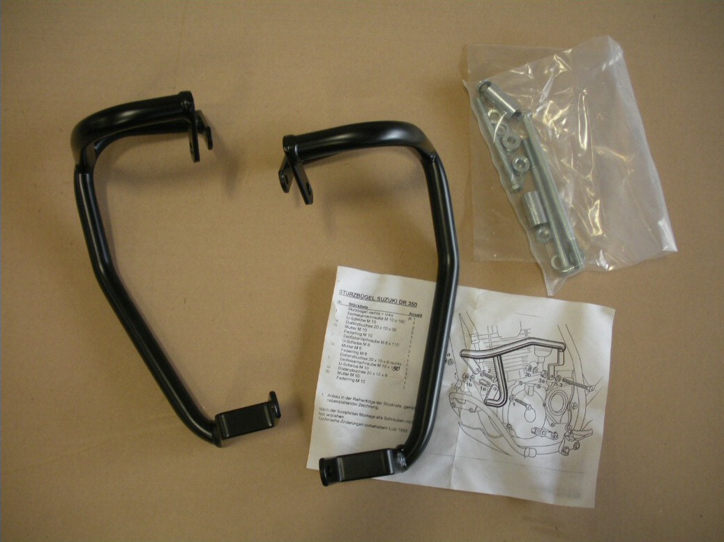 Aftermarket crash bars to fit the Suzuki DR350.