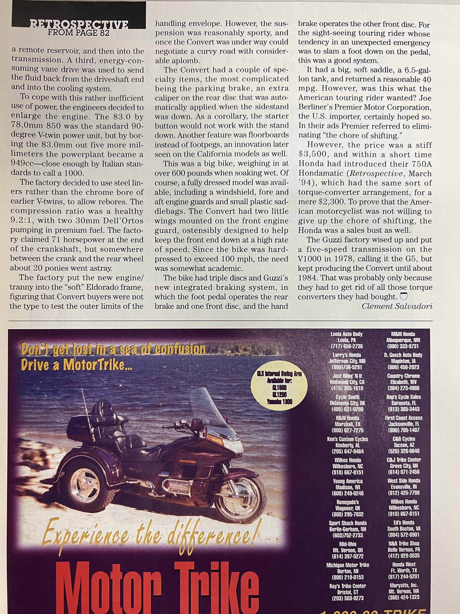 Article - Rider (1996 March) Moto Guzzi V1000 I-Convert